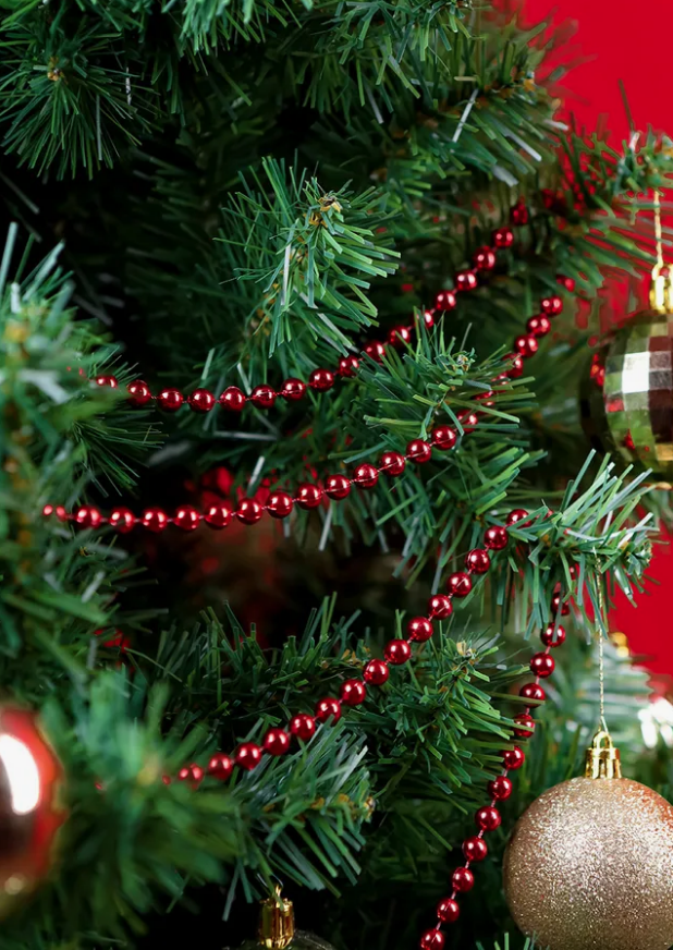 Фото товара 24713, красные бусы на елку 10 м